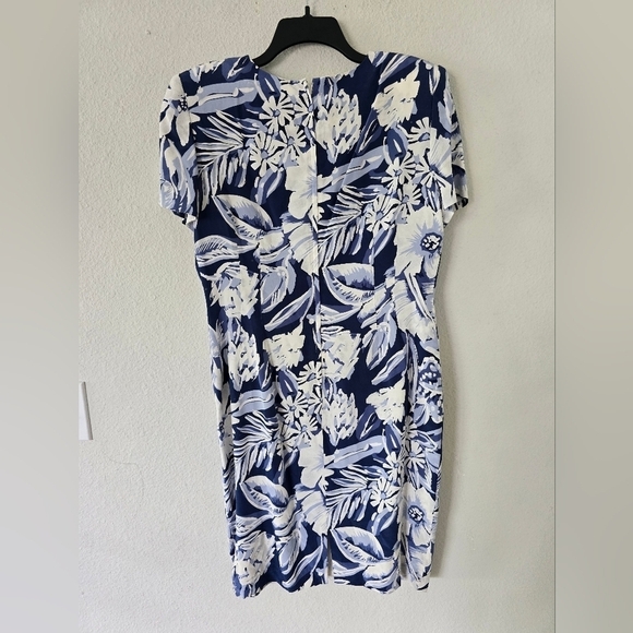 Maggy London Dress Womens Sz 14 Floral Mixed Print 100% Silk Modest Artsy - Picture 9 of 10